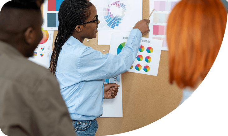 Students learning tech skills