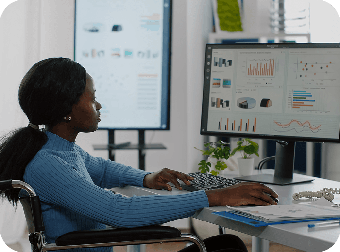 Students learning tech skills