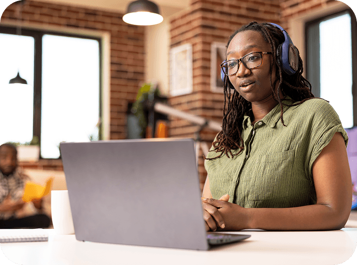 Students learning tech skills